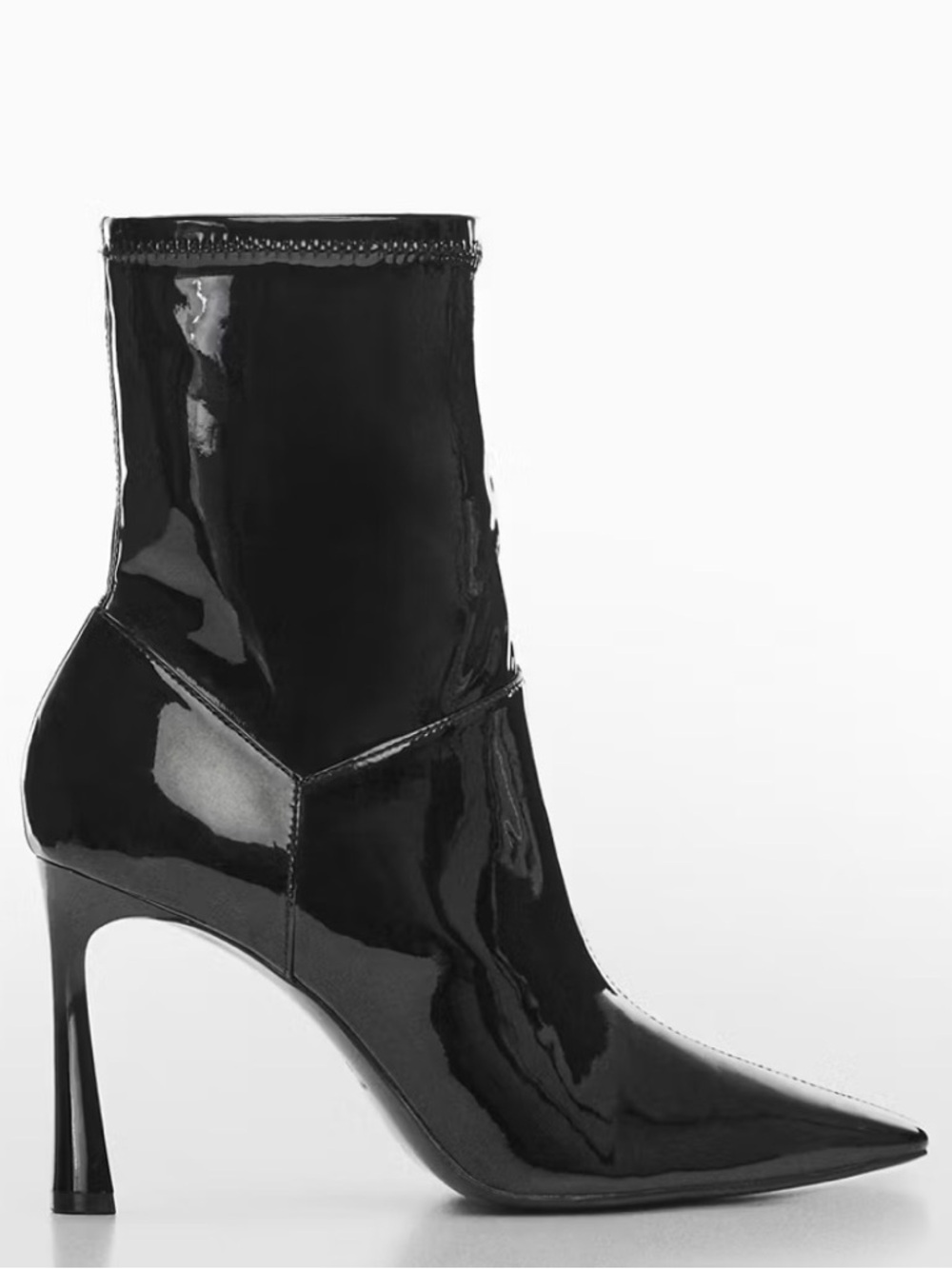 MANGO Patent leather-effect heeled ankle boots